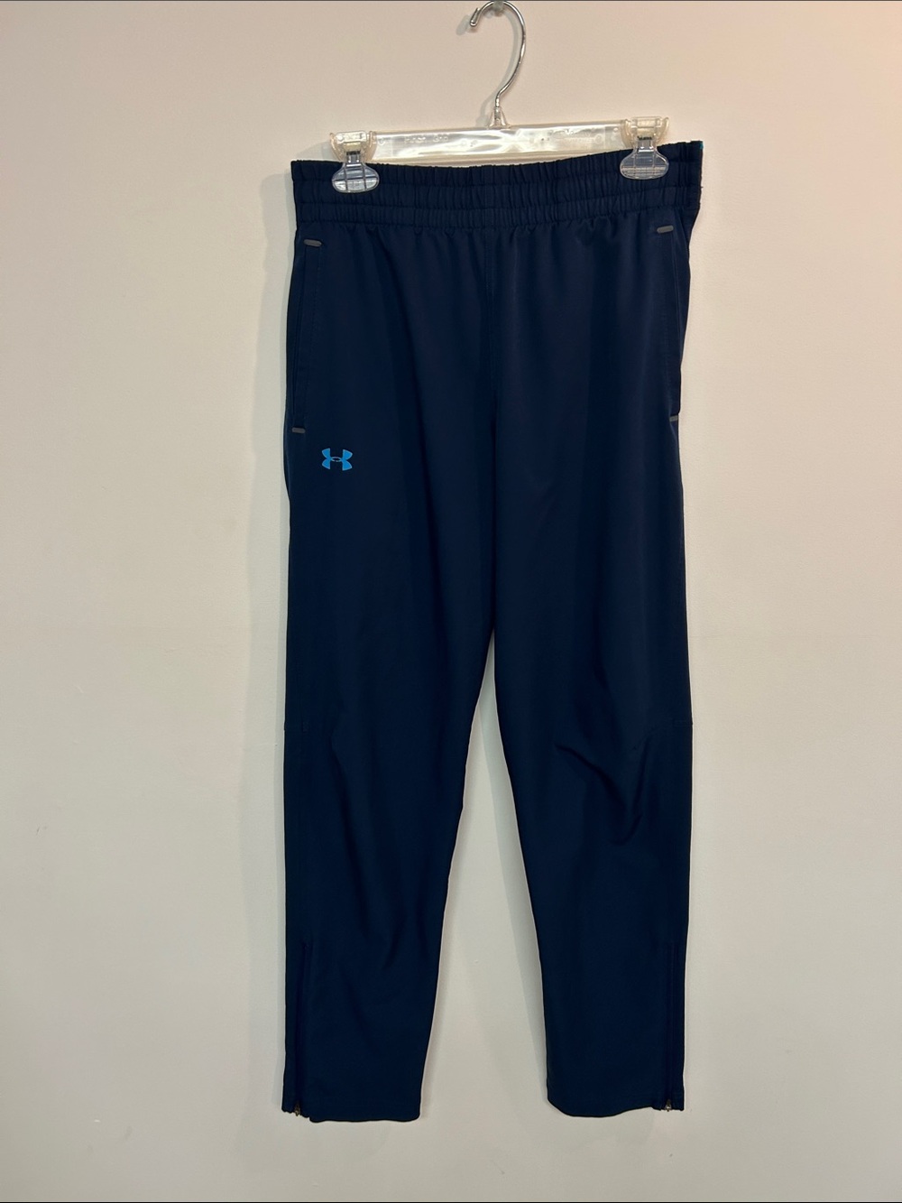 Under Armour Men's Dark Blue Athletic Joggers with Light Blue Logo